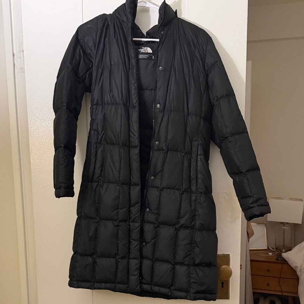 The North Face Long Black Quilted Jacket